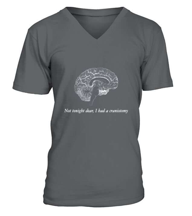 Craniotomy Get Well Gag Gift Funny Brain Surgery V-Neck T-shirt