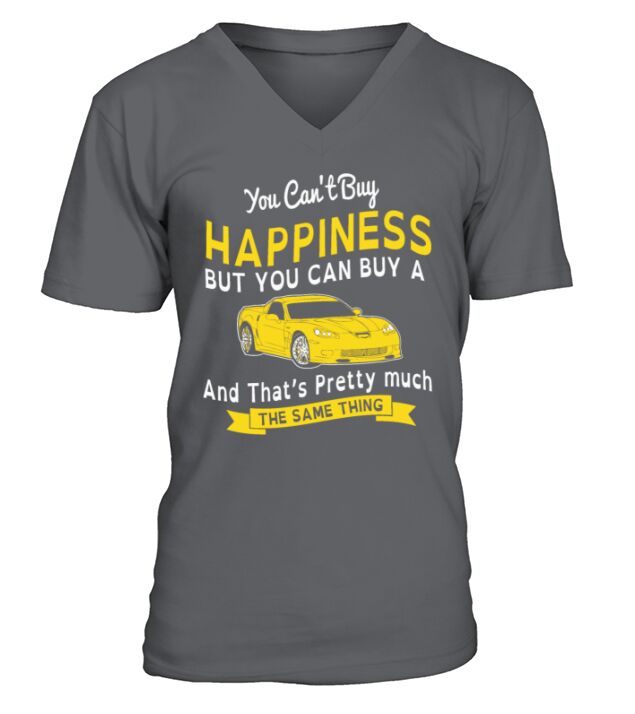 HAPPINESS AND SPORTS CAR V-Neck T-shirt
