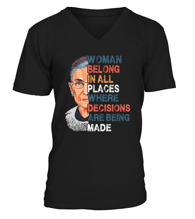 woman belong in all places V-Neck T-shirt