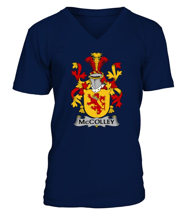 McColley Family Crest Irish Family Crests II - Unisex Long Sleeve V-Neck T-shirt