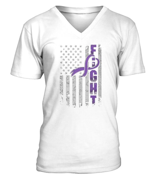 Epilepsy Awareness Fighting American Flag T-Shirt V-Neck T-shirt