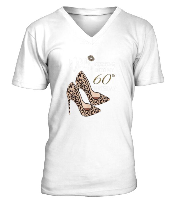 Stepping Into My 60th Birthday Leopard V-Neck T-shirt