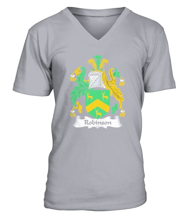Robinson Family Crest British Family Crests V-Neck T-shirt