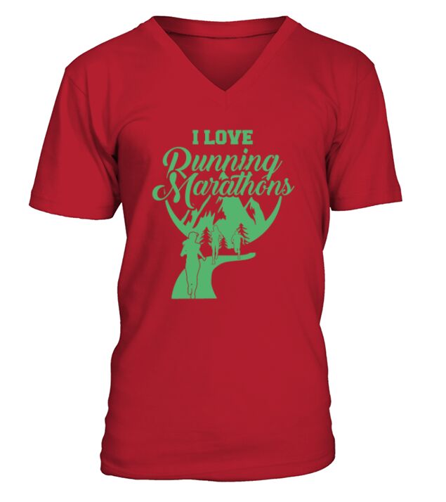 Marathon Marathoner Running Jogging Marathons V-Neck T-shirt