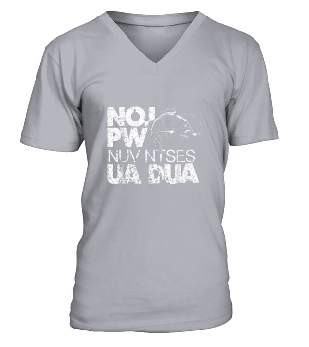 Eat Sleep Fish Repeat In Hmong V-Neck T-shirt