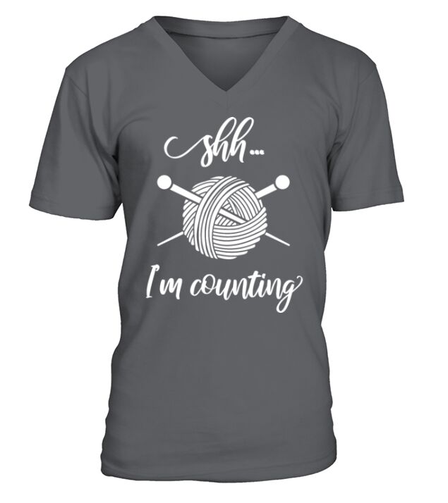 Shh Im Counting Funny Crochet Knitting Gift V-Neck T-shirt