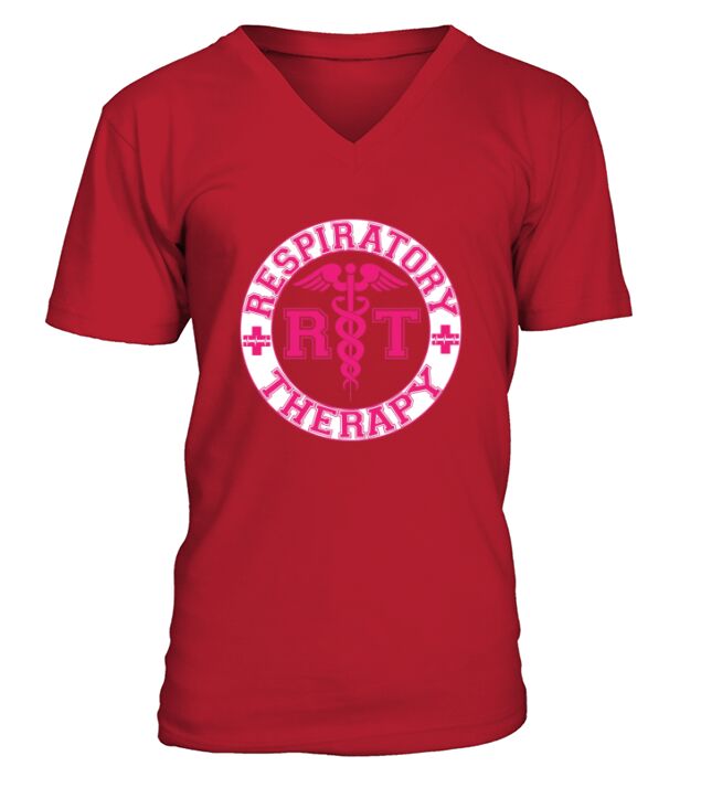 Respiratory Therapy Pink RT V-Neck T-shirt