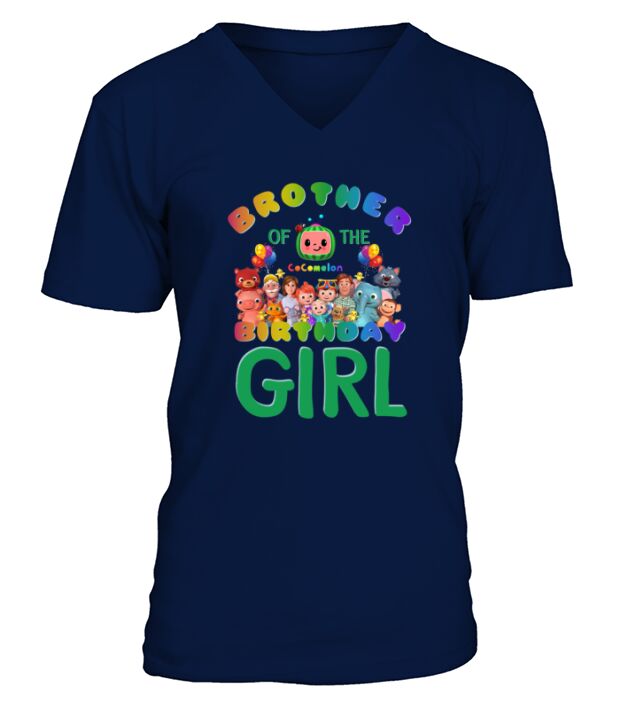 Brother Of The Cocomelon Birthday Girl V-Neck T-shirt