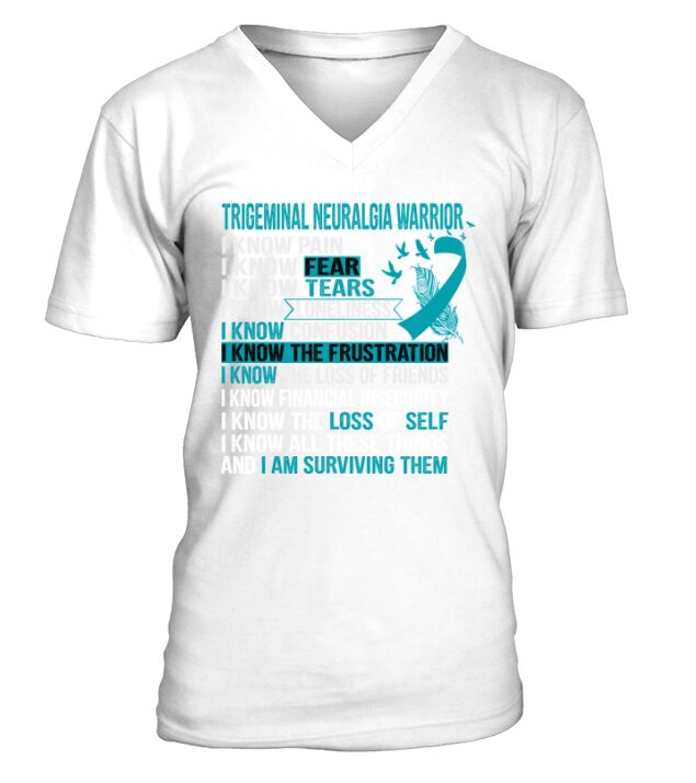 Trigeminal Neuralgia Support Trigeminal Neuralgia Warrior V-Neck T-shirt