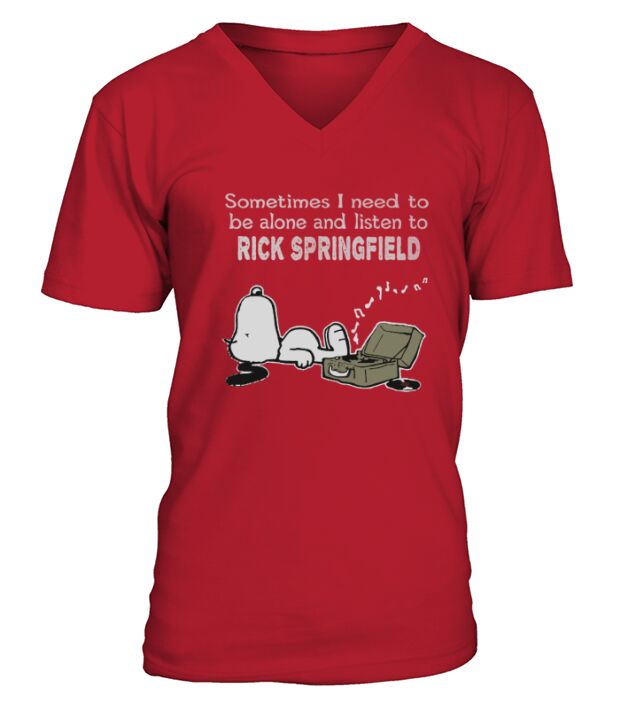 Sometimes I need to be alone and listen to Rick Springfield V-Neck T-shirt
