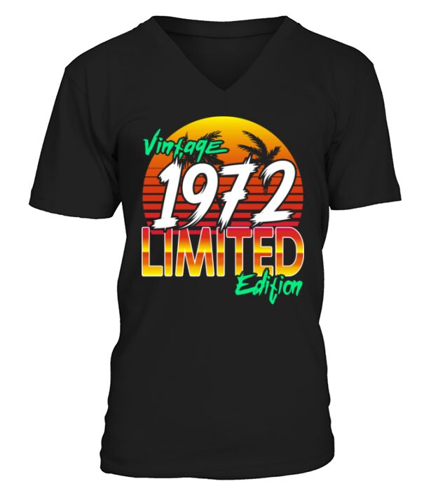 Vintage 1972 Limited Edition 50th Birthday V-Neck T-shirt