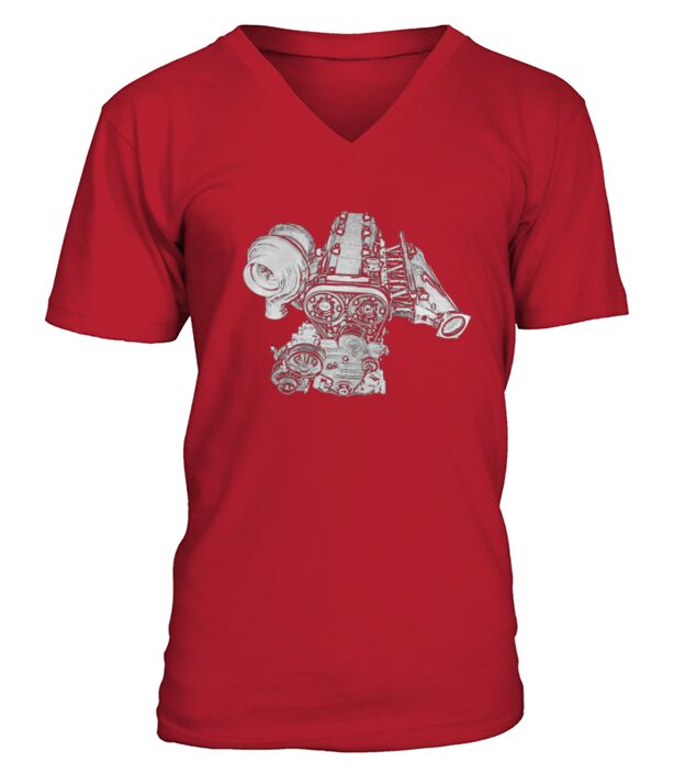 Toyota Supra 2jz Turbo Engine V-Neck T-shirt