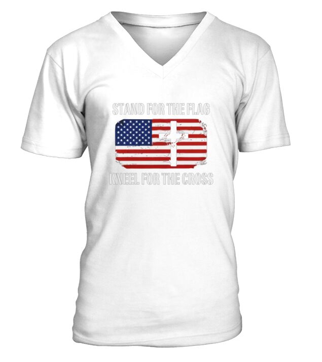Patriotic Stand For The Flag Kneel For The Cross TeeShirt V-Neck T-shirt