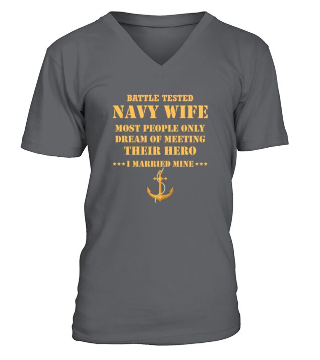 navy wife vintage V-Neck T-shirt