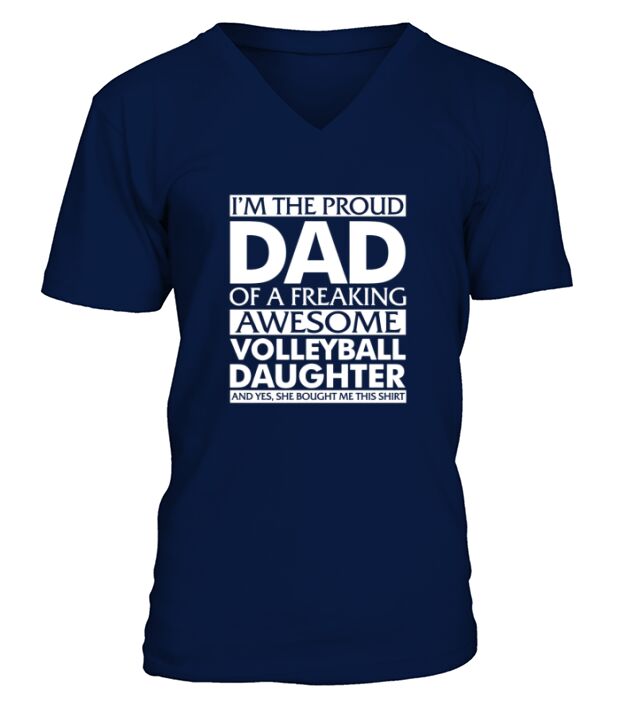 Proud volleyball dad V-Neck T-shirt
