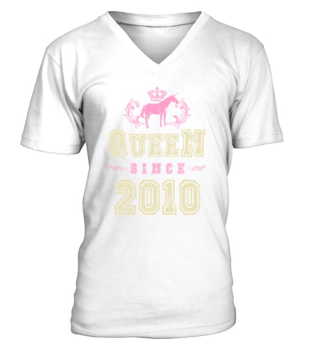 2010 Queen unicorn V-Neck T-shirt