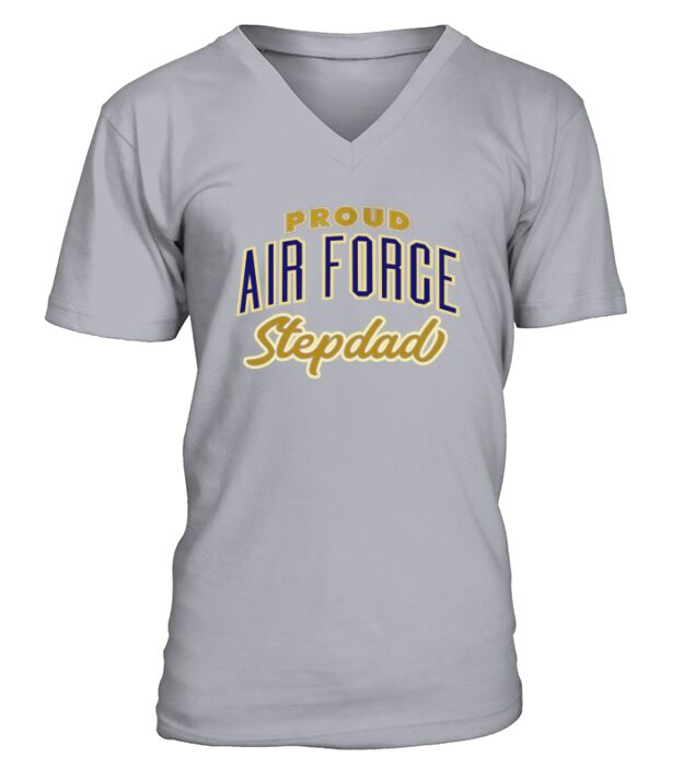 Mens Proud Air Force Stepdad Shirt for Men V-Neck T-shirt