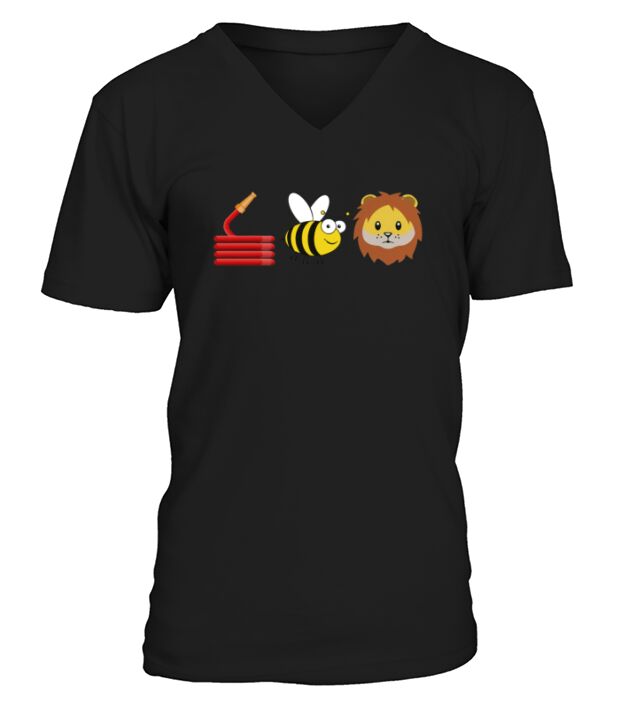 Hose Bee and  Lion V-Neck T-shirt