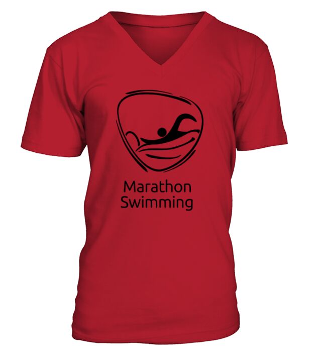 Marathon swimming black  Vintage Fleece Hoodie V-Neck T-shirt