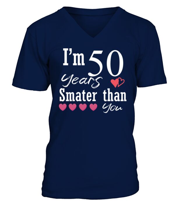 funny 50th birthday design V-Neck T-shirt