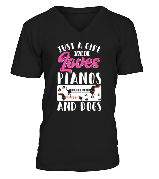 Just A Girl Who Loves Pianos And V-Neck T-shirt