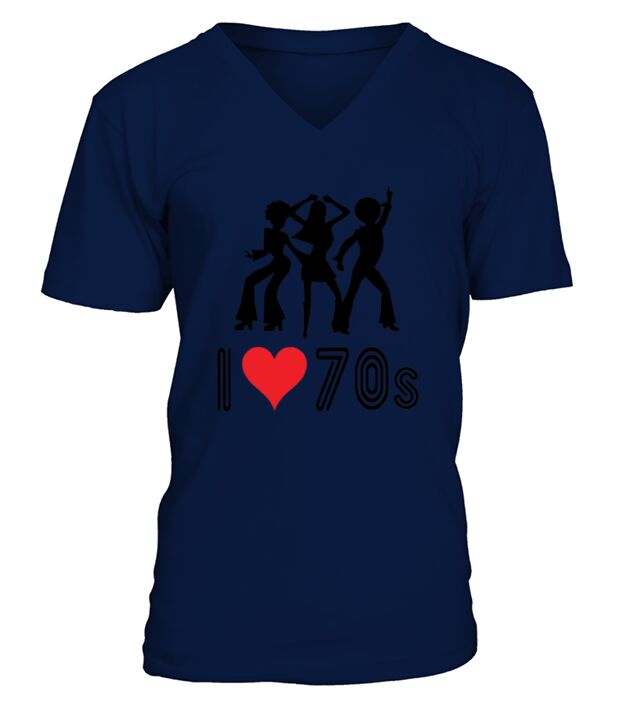 I Love The 70s Dancing Women Gift V-Neck T-shirt