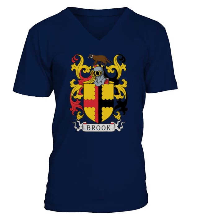 Brook Family Crest (Norton Priory) British Family Crests II V-Neck T-shirt