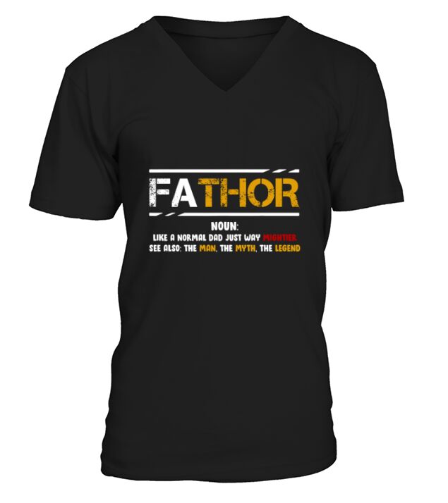 FaThor comme un papa normal tout simplement plus puissant V-Neck T-shirt