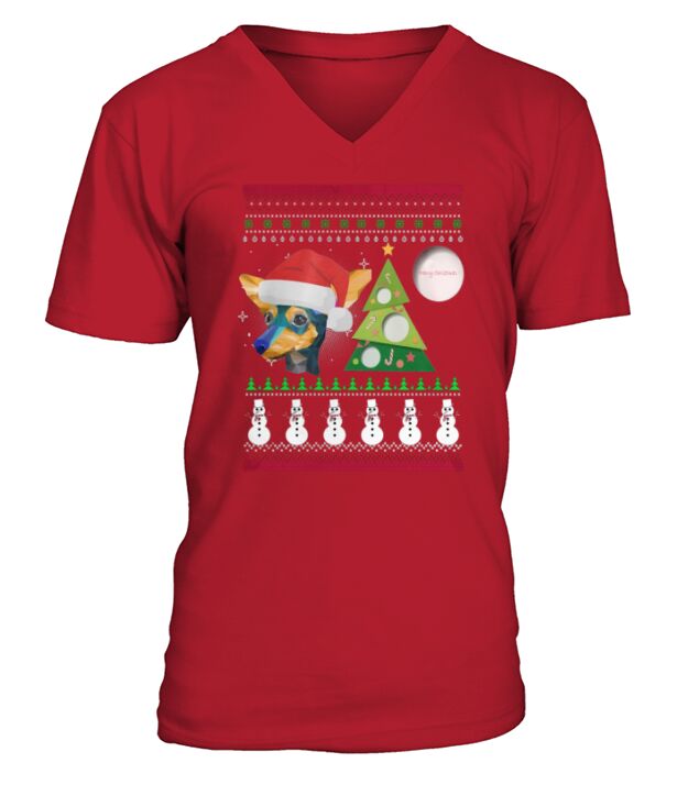 Min Pin Ugly Christmas Sweater Min Pin,Min Pin Christmas Day,Min Pin Black Friday,Min Pin Christmas Eve,Min Pin Noel - Sweat Shirt V-Neck T-shirt