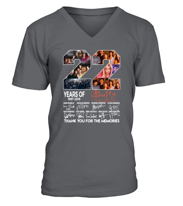 22 years of Buffy 1997 2019 thank you for the memories signature shirt V-Neck T-shirt