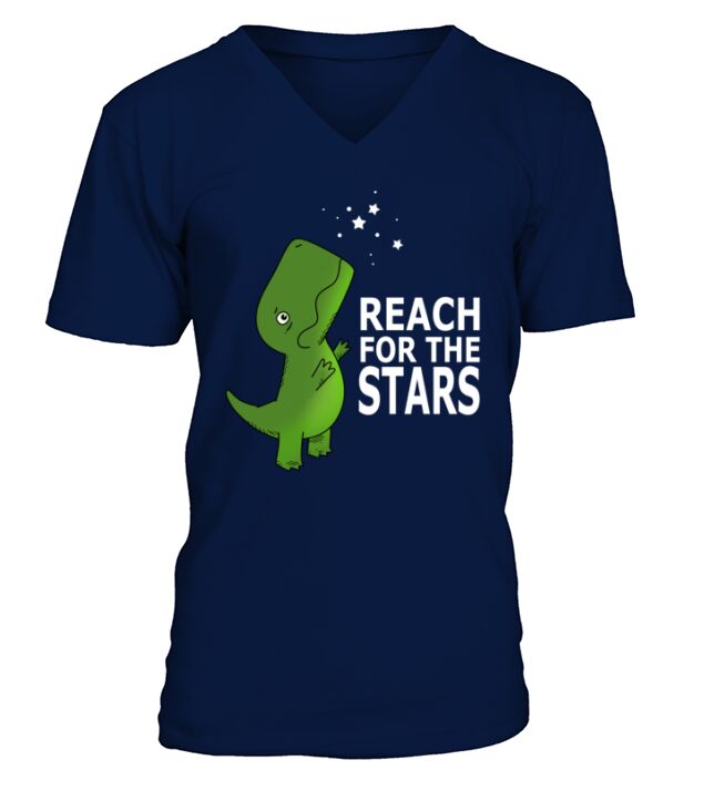 T Rex Reach For The Stars V-Neck T-shirt