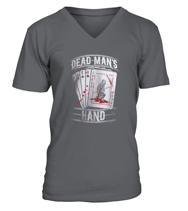 Aces And Eights Dead Mans Hand Card Player V-Neck T-shirt