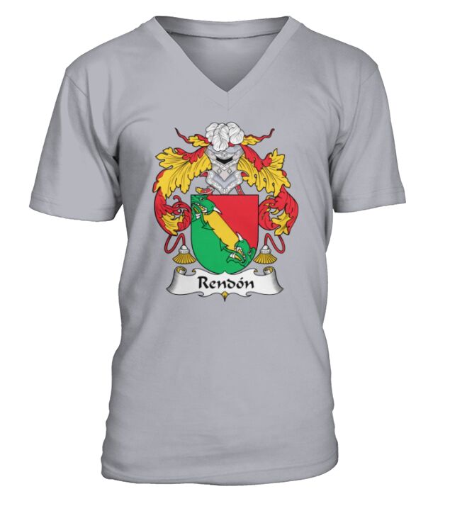 Rendon Family Crest Spanish Family Crests - Coffee Mug (colored) V-Neck T-shirt