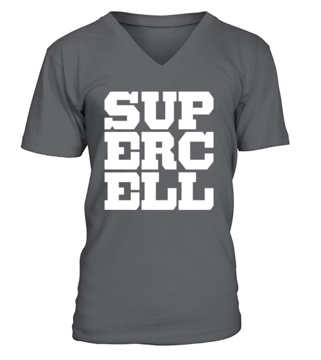 supercell white V-Neck T-shirt