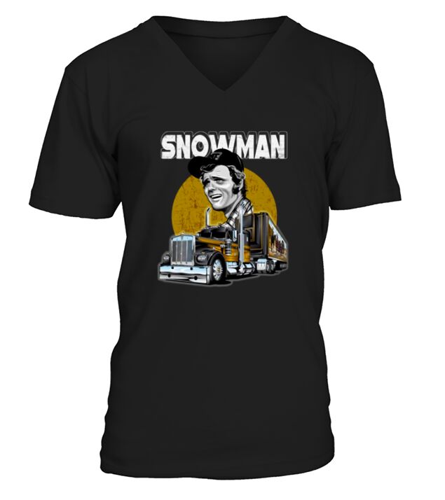 Snowman Smokey Truck Vintage V-Neck T-shirt