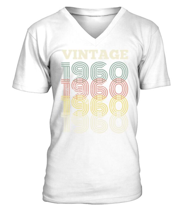 Vintage 1960 62th Birthday 62 Years Gift Bday V-Neck T-shirt