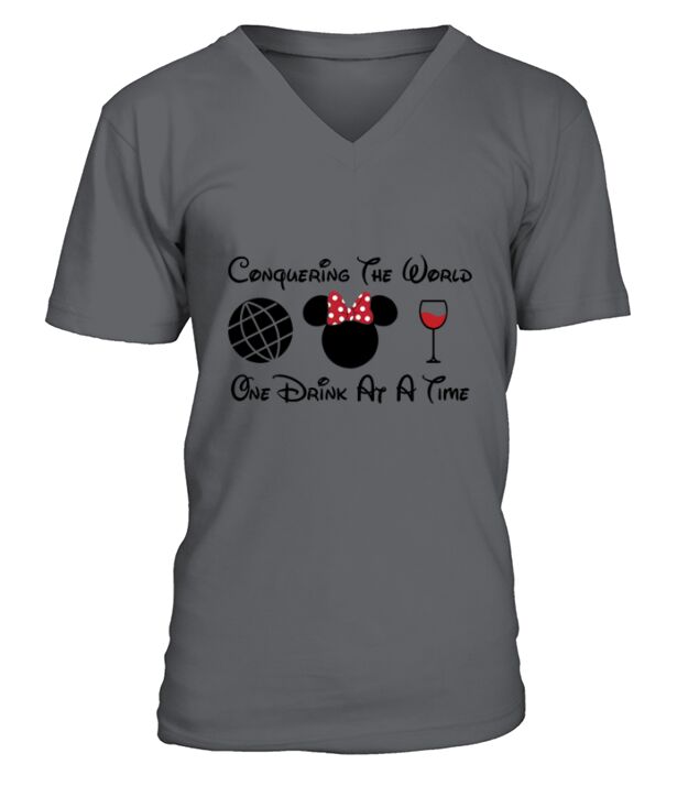Conquering The World One Drink at a Time V-Neck T-shirt