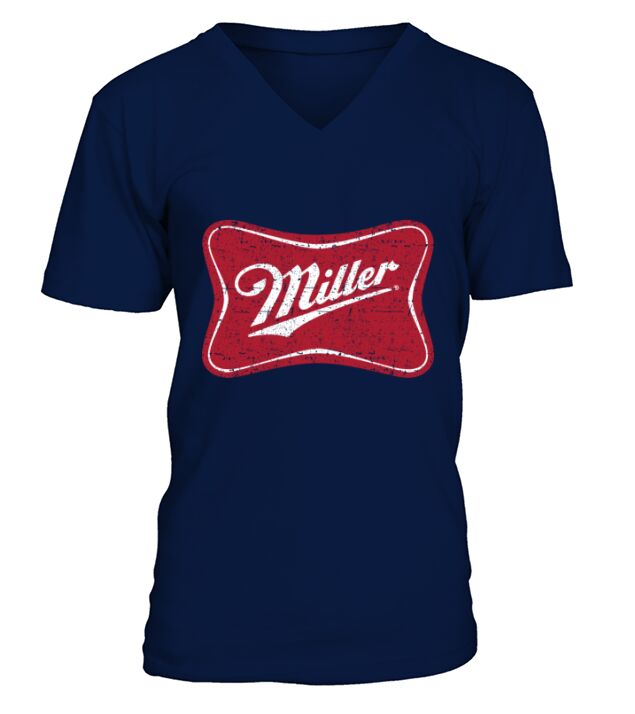 Miller Beer Vintage District Logo V-Neck T-shirt