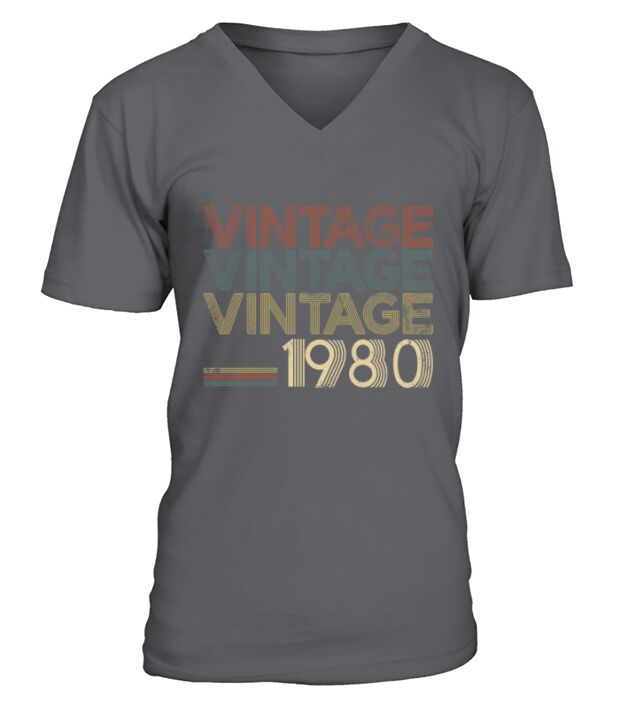 Retro Classic Vintage 1980 - 38th Gift 38 Yrs Years Old V-Neck T-shirt