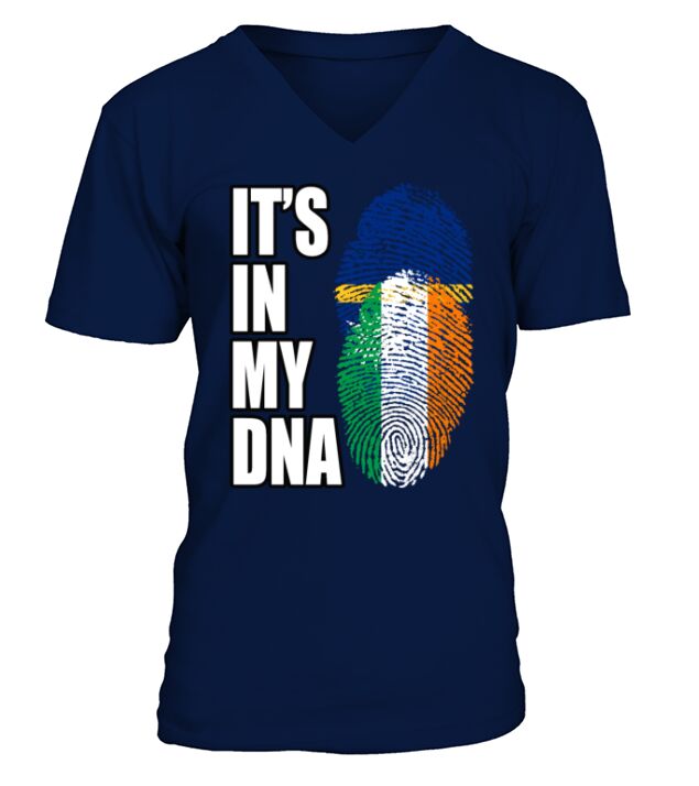 Irish And Nauruan Mix DNA Flag Heritage Men's V-Neck T-shirt