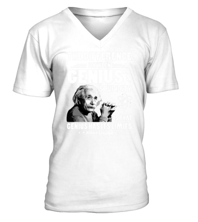 The difference between genius and stupidity - Sweat Shirt V-Neck T-shirt