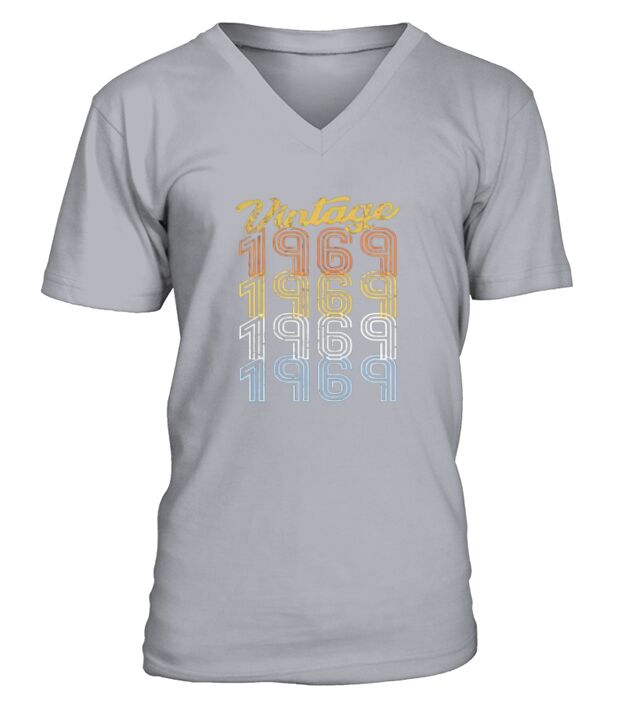 Vintage Born In 1969 Frontside V-Neck T-shirt