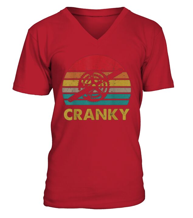 Retro Vintage Bicycle Cranky Cycling Lovers shirt V-Neck T-shirt