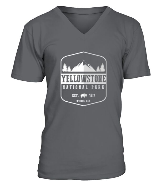 Yellowstone National Park - Coffee Mug (colored) V-Neck T-shirt