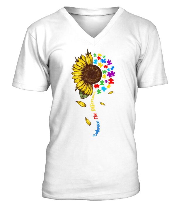 Autism Awareness Shirt Embrace The Difference Auti V-Neck T-shirt