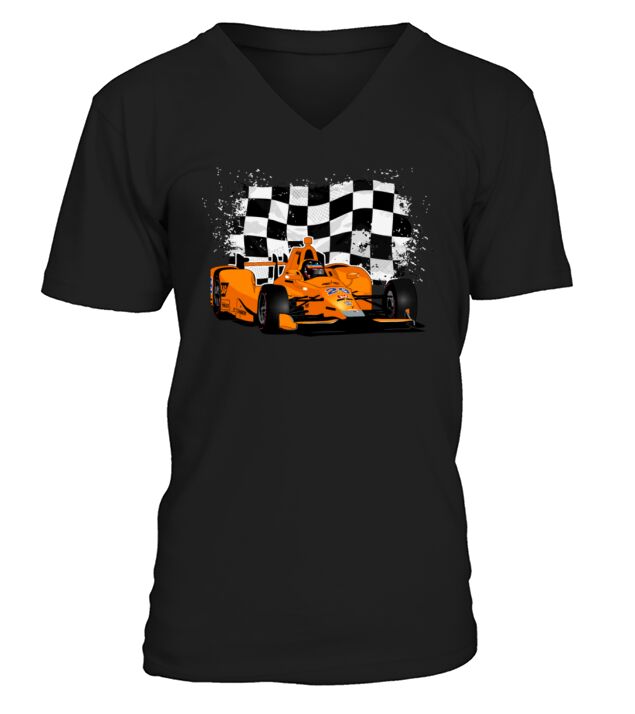 Race car V-Neck T-shirt