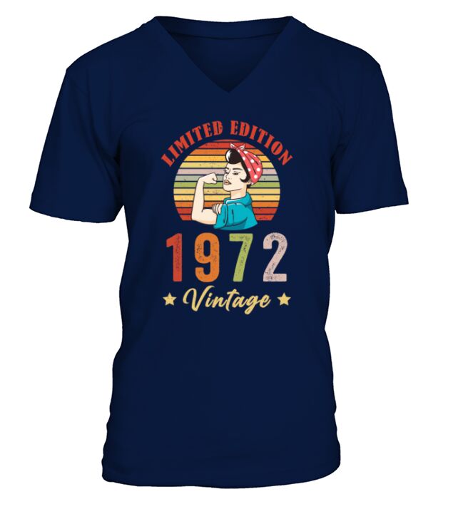 Retro Vintage 1972 50th Birthday Limited Edition V-Neck T-shirt