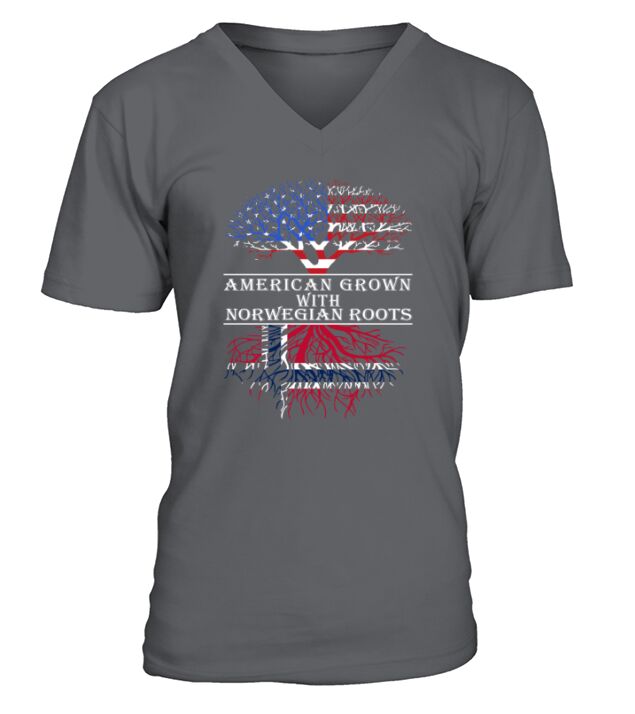 American Grown With Norwegian Roots V-Neck T-shirt