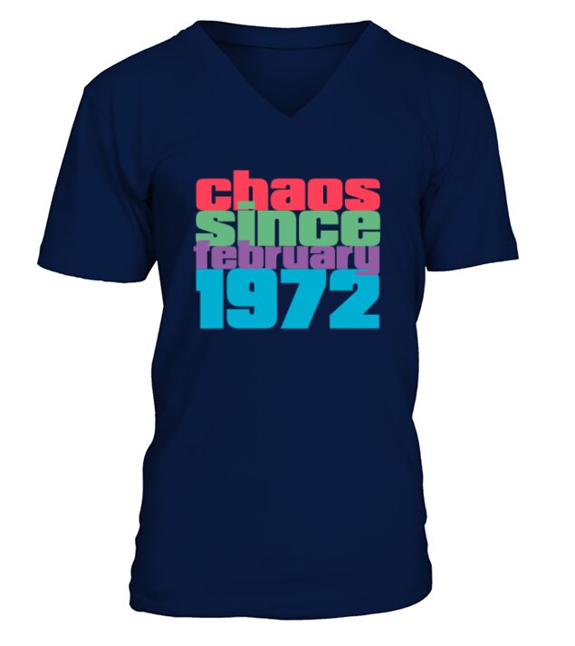 February 1972 Vintage 50th Birthday V-Neck T-shirt