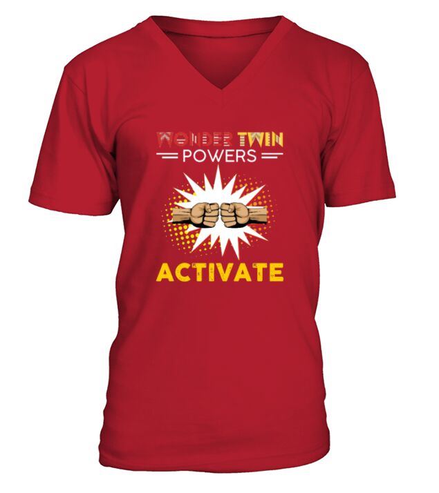 Morgan Schai Wonder Twin Powers Activate Best Twins V-Neck T-shirt